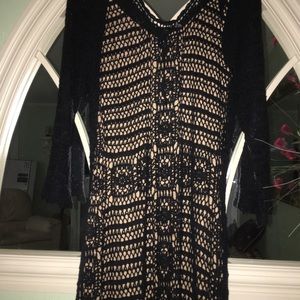 black crochet maxi dress